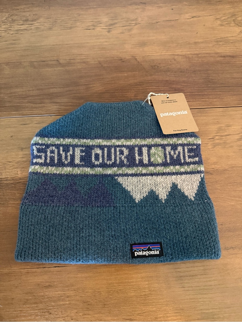 Patagonia 'Save Our Home' Beanie - Blue/grey Multi